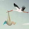 Kort Storken blå